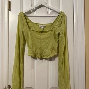 Urban Outfitters Light Green Long Sleeve Blouse